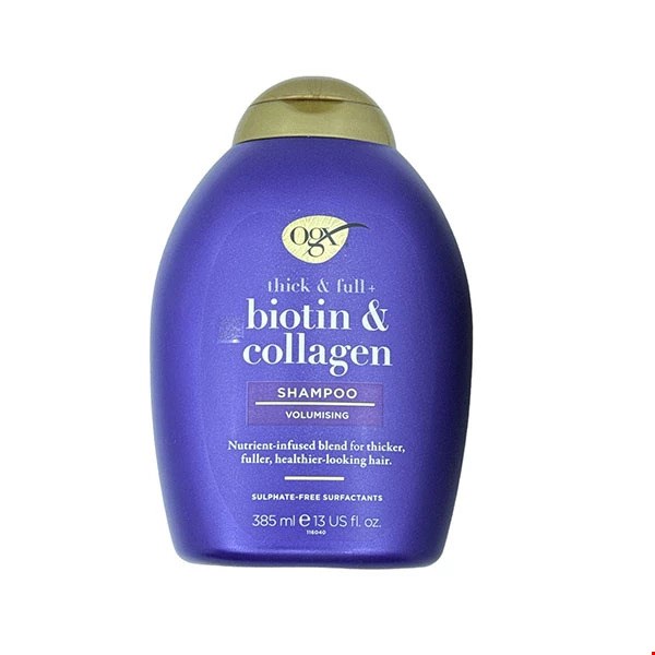 شامپو مو او جی ایکس مدل Biotin & Collagen حجم 385 میل